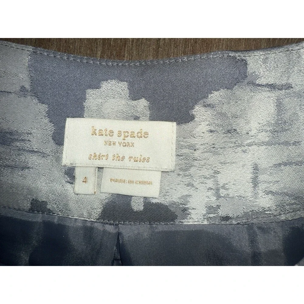 Kate Spade New York Skirt The Rules Pleated A-Line Gray White Lined Skirt Size 4
